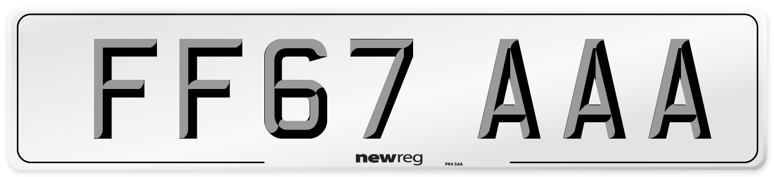 FF67 AAA Number Plate from New Reg